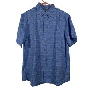 ROWN Blue White Stripe Button Down Shirt Size Large EUC #6641